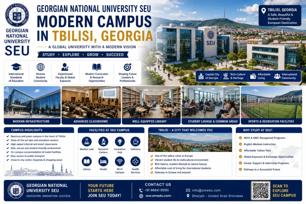 Georgian National University SEU modern campus in Tbilisi